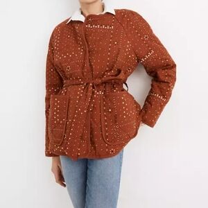 Madewell Brown Utility Jacket with Studded Design